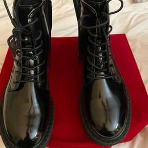 Patent leather boots